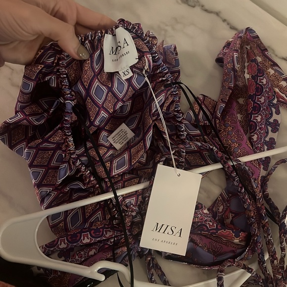 MISA Los Angeles Violeta Top Babydoll in Violet Purple Sz XS NWT $320 - Picture 3 of 6